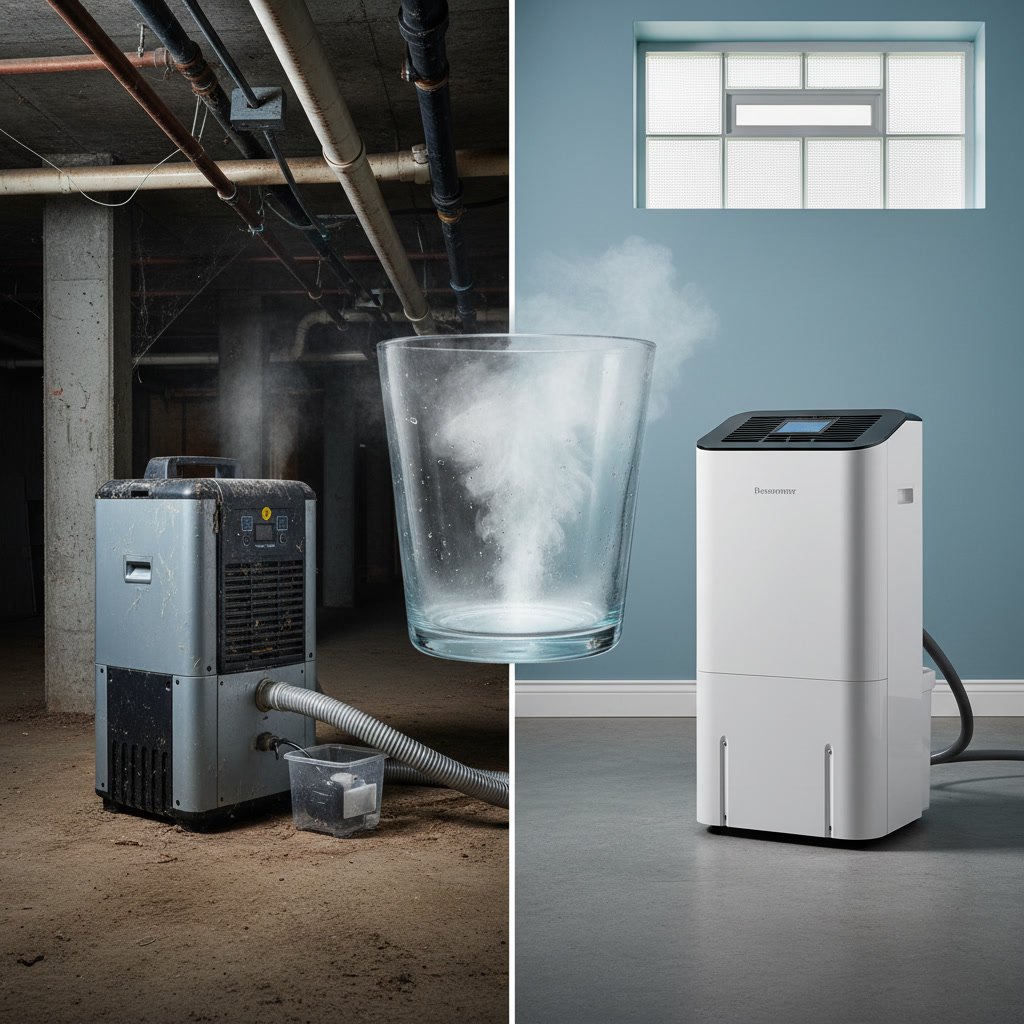 Comparison of crawl space and basement dehumidifier systems for moisture control