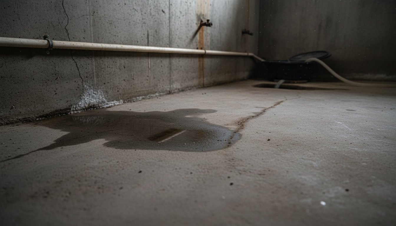 Interior perimeter drainage channel installation along basement footer